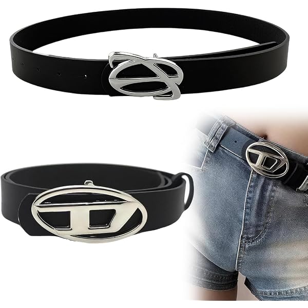engH-SHOP Cintura Doppia Occhielli Cinture Punk in Pelle PU Doppia