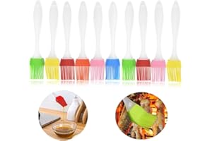 FURNRUBDEN Lot de 10 pinceaux à pâtisserie en silicone résistant à la chaleur pour barbecue, badigeonnage, pâtisserie, grill, cuisine (couleur aléatoire)
