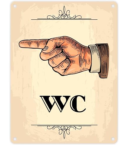 WC Schild „Links Damen Herren“ Aus Aluverbund – 12x12 Cm, UV-Druck, Made In Germany, Wetterfest
