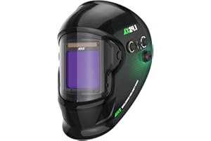 AIXZGLOBAL AIXZ True Color Welding Helmet, Auto Darkening 1/1/1/2 Optical Class with 4 Arc Sensors, Large 9.9 × 9.7 cm Viewing Area, Shade 4-5/5-9/9-13 for MIG/TIG/MMA Welding