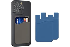 kwmobile 3X Tarjetero para móvil - Funda para Tarjetas de Silicona - Tarjetero para Pegar en la Parte Trasera - Negro/Gris/Blanco
