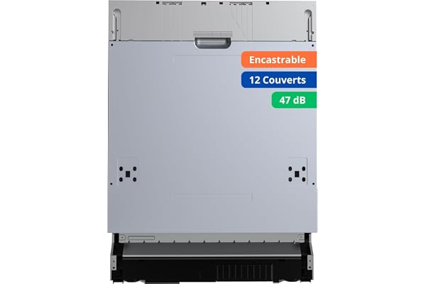 GEDTECH - Lave-vaisselle full encastrable GLV1247FULL - 12 couverts - 47 dB - Départ différé