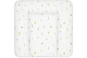 Bonky® Matelas à Langer Bebe souple 72x75 cm - Matelas à langer epais lavable - pour garçons et filles - Certifié Öko-Tex - Imperméable - Botanique - 75x72 cm