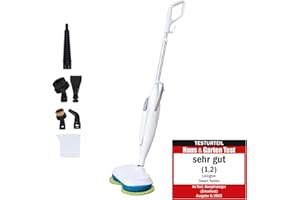‎LIVINGTON Livington Steam Twister Dampfreiniger 1300W – Handdampfreiniger mit Zubehör – Bodenreiniger, Fensterreiniger & Fugenreiniger - 330 ml Tank