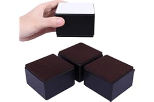 AIRUJIA 5cm Rehausseurs de Meubles, 8 cm de Diamètre Rehausseurs de Lit, Peut Soulever 5 cm pour Canapé, lit et Armoire, Carré Noir
