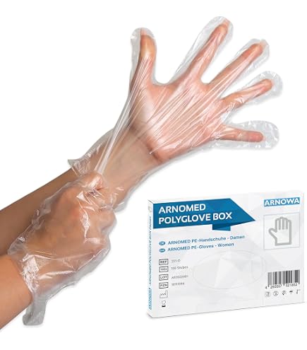 L, Trasparente guanti trasparenti guanti in PVC trasparente per cucinare e pulir