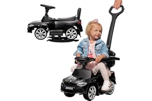 Actionbikes Motors Lauflernwagen BMW M5 | Lizenziert - Bobby Car - Laufrad - Bobbycar - Kinderauto - Rutschauto mit Schiebestange - Kinderfahrzeuge - Lernspielzeug - Rutschfahrzeug ab 1 Jahr (Schwarz)
