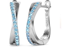 YOURDORA Pendientes Aro Retorcido de Plata de ley 925 para Mujer con Circonia Cúbica Joyas Regalos Originales