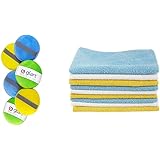 Amazon Basics Confezione da 24 Panni per la Pulizia in Microfibra + Glart 46PP Pad di Lucidatura con Microfibre con l'Elastic