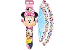 MAXPRO Minnie Mouse Projector Watch 20 Figurines Minnie Digital Watch for Children Girls, Projection Toys [New ]