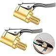 STHIRA® 2Pcs Brass Tire Valve Adapter with Secure Lock High-Quality 250 PSI Rated Air Pump Nozzle for Car & Cycle Accessories Motorcycles & Bicycles Most Fit for Tire Pressure Gauges & Air Compressors