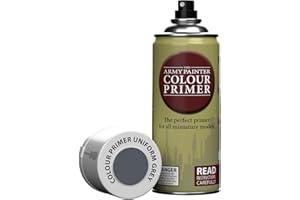 The Army Painter, Colour Primer Uniform Grey, 400 ml Vernice per Plastica Primer Grigio - Primer Modellismo per Miniature Fantasy, D&D e Warhammer