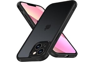 ‎IVOLER ivoler Etui na iPhone'a 13 Mini 5,4 cala, pełna ochrona aparatu, standard wojskowy, odporne na wstrząsy etui, matowy, półprzezroczysty tył, etui ochronne chroniące przed odciskami palców (czarne)