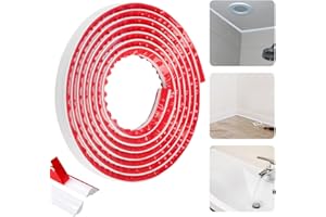 QINERSAW Modanatura a Corona Flessibile da 3 Metri di lunghezza 13x19mm Modanatura Autoadesiva Flessibile Striscia di Bordatura per Pareti Angolari Strisce per Modanature da Parete