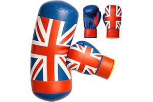 Toyana Kids Punching Bag and Boxing Gloves Set for Sparring Punch Bag Practice, Junior Mitts Training Boxing Gloves for Kickboxing, Muay Thai Fitness Workout Sports Gift for Boys Girls
