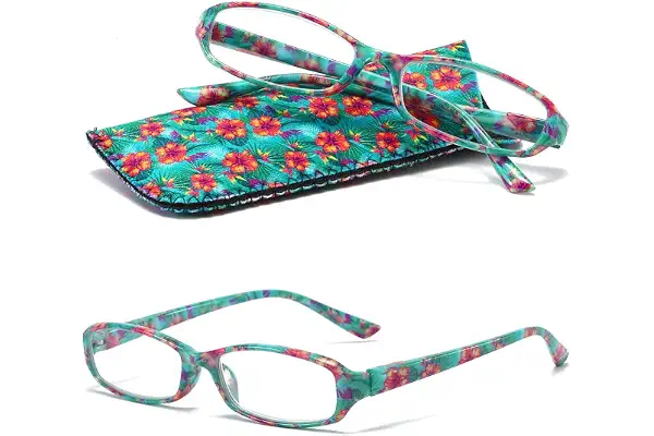 VEVESMUNDO Gafas de Lectura Mujer Hombre Compactas Portatiles Flores Anteojos Para Leer con Colores Bolsillo 1.0 1.25 1.5 1.75 2.0 2.25 2.5 2.75 3.0 3.5 4.0