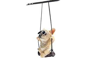LDBKLGHJ Pendentif de miroir de voiture drôle bouledogue français décoration de rétroviseur de voiture pendentif de miroir de voiture ornements de voiture mignons pour portes de miroir de voiture mai
