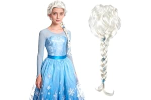 HIULLEN Perruque Elsa, Princesse Perruque pour Enfants et Femme, Perruques Reine des Neiges Enfant, Perruques Raiponce pour Carnaval Déguisement Convient aux Enfants