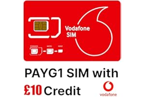 PATHFINDERGTM LTD New VODAFONE PAYG1 SIM card Young Mobile Retail Pack - Preloaded with £10 - No expiry - Emergency Sim