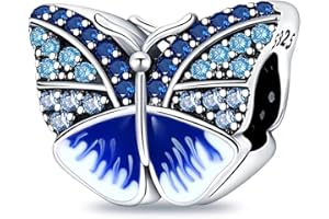 LNQOBU Ciondolo in Argento Sterling 925 Charm Bead con Bracciale e Collane Europei da Donna,Perline Intarsio con 5A Zircone per Donna Perline