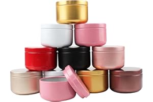 Imirootree Lot de 80 boîtes de conserve en aluminium multicolores de 50 ml pour bougies à faire soi-même, artisanat, thé, bonbons, épices (8 couleurs, 10 pour chaque couleur)