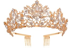 MZSM Corona De Cristal De Accesorios Para El Cabello Nupcial Damas Rhinestone Princesa Corona Reina Retro Tocado Magnífico Peine Para El Cabello Exquisito Noble Banquete Fiesta De Cumpleaños Boda