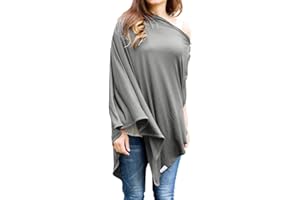 Byrd & Blume Super Soft Breastfeeding Cover, Nursing Cover, Shawl, Wrap, Scarf, Poncho, Swaddle, Stroller Blanket & Baby Car Seat Cover, 100% Viscose, Oeko-Tex Certified, 60" x 28" (Cool Grey)