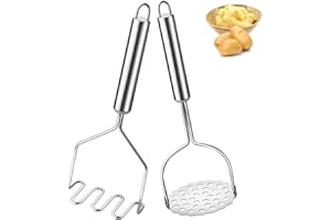 RIXOTIX Schiacciapatate, 2 pezzi, schiacciapatate, in acciaio inox, con manico spesso, schiacciapatate, avocado, fagioli