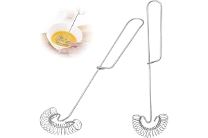 TMZELOA 2 stycken spiralvisp i rostfritt stål liten platt spiral visp minivisp äggvisp mjölk grädde visp diskmaskinssäker visp för bakning kök