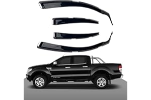 Haibak Wind Deflectors Set Compatible With Ford Ranger MK3 2012 Onwards 4 Door Pick-Up 4PC Tinted in Channel Fitment