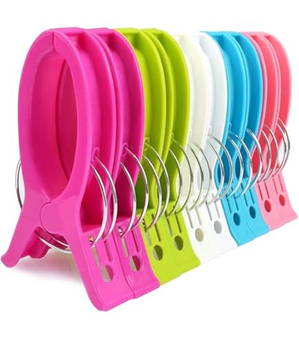 Set Di 12 Fermagli Per Asciugamani Grandi - Mollette Antivento, Per Spiaggia, Piscina E Casa - Foto 6