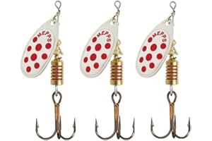 Mepps - Cucchiaino speciale per pesca alla trota Aglia, multicolore, ARGENT POINTS ROUGES PAR 3, 2