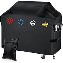 Copertura Barbecue Impermeabile Hoteck - 145x61x117cm Anti UV Pioggia Vento - Per Weber - Foto 5