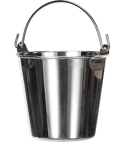 Emmer van roestvrij staal, 20 l, multifunctionele metalen emmer, ideaal voor tuinieren, bad voor water, huis, vloeistoffen, meststof en mortel, 20 liter
