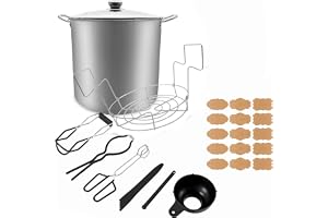 21,5QT Rostfritt stål vatten bad konservburk med hylla och lock, 9 st vattenbad canner startkit verktygsset, burk lyfttång, f