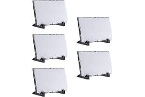 5pcs Ardoise de Bricolage avec Ensemble de Présentoir Adapté pour Photo Images de Transfert Thermique