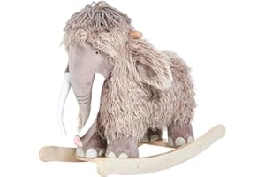 labebe Baby Plüsch Schaukelpferd Holz Schaukeltier Mammut Kinder Schaukelspielzeug Kleinkind Spielzeug Plüschtier Schaukelstuhl ab 1 Jahr
