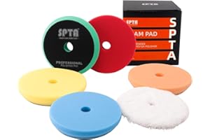 Polierschwamm, SPTA 5tlg 125mm Klett Polierpad Polierschwämme Polieraufsatz Wachs Schwämme Auto Polierpad Polieren Pad Schwamm Polierschaum Set für 125mm Exzenter Poliermaschine Schleifmaschine