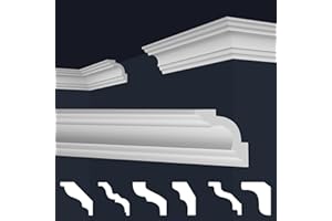 MARBET DESIGN Marbet, listelli da soffitto in polistirene XPS, modanature in stucco di alta qualità, leggeri e robusti, dal design moderno (confezione risparmio da 20 metri, E-14, 50x50 mm), listello da parete