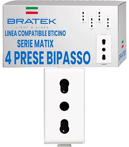 Placca Adattatore Keystone per Frutti Prese RJ45 per BTicino Matix Bianco