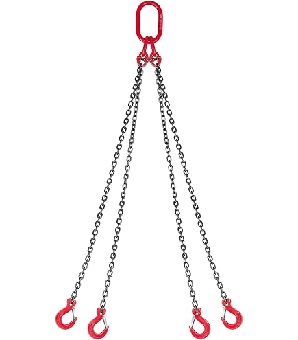 4-Strang Anschlagkette, Neu 4-Strang Anschlagkette Ketten Kettengehänge 8 mm 8mm 5T 1,5 m Arbeitslänge Heavy Duty Lifting Chain Sling mit Haken