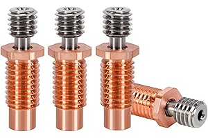 ALAMSCN 4 Stück All Metal V6 Heatbreak für V6-TCrazy Bimetall Heatbreak, Titanlegierung und Kupfer Heatbreak Throat für V6 Hotend 3D-Drucker