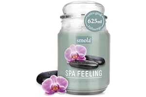 ‎SMØLA smøla Large Scented Candle in Glass I Spa Feeling 625 ml - Candle Floral Fresh I Up to 140 Hours Burning Time I Vegan Soy Wax Candle I Perfect Gift Idea