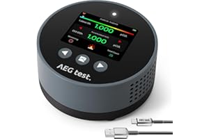 AEGTEST HOUND-1085 - Rilevatore di radon con sensore ad alta sensibilità, allarmi acustici e visivi, schermo LCD a colori TFT, monitoraggio radon a lungo termine per casa, pCi/L o Bq/m³, blu