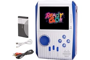 FIOTASY Kids Handheld Game Console Built-in 666 Games, Travel-friendly Video Gaming Console with Rechargeable Battery, Handheld Video Game Console with Color Screen, Handheld Game for Boys Girls (White)