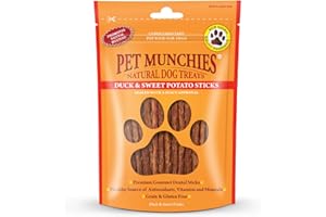 Pet Munchies Duck and Sweet Potato Dog Treats, Healthy Grain Free Dental Sticks with Natural Real Meat 90g
