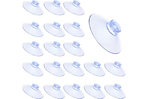 SUWIWKKOA 40Pcs Suction Cups Clear Glass Table Tops Plastic Sucker Pads Round Window Hooks Button Without Kitchen Bathroom, 3.5cm(40 Pcs)