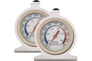 INRIGOROUS Stainless Steel Dial Oven Thermometer - Pack of 2, Portable Food Cooking & Baking Temperature 50-300℃ Measurement Range for Home Kitchen
