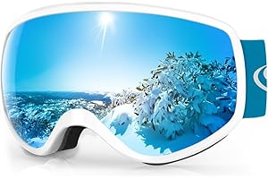 Findway Maschera da Sci Bambino 3~12 Anni Occhiali da Sci Maschera Sci Occhiali Sci per Ragazzo Ragazza Anti UV Anti Nebbia Compatibile con Casco per Sci Snowboard Sport Invernali