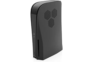 Foamy Lizard StealthPlates PS5 Belüftete Frontplatte für die Playstation 5 Konsole, Ersatzschalenzubehör, schützendes, hochfestes ABS, Kühlöffnungen, präzise Passform (Black Hex - Disc Edition)